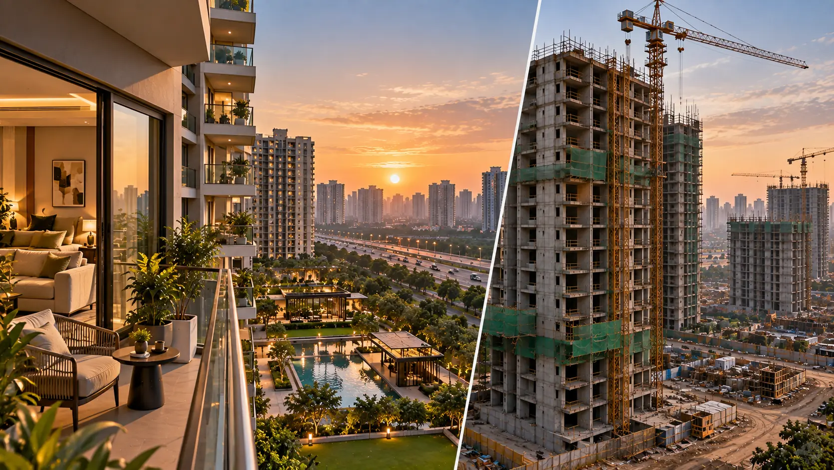 Ready to move flats in Siddharth Vihar versus new towers on the east Ghaziabad expressway