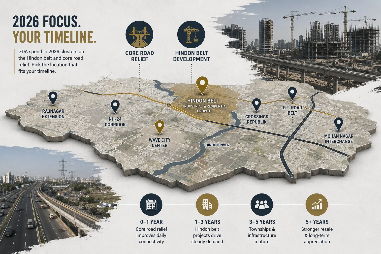 NH-24 Ghaziabad growth corridor and GDA-linked locations in 2026