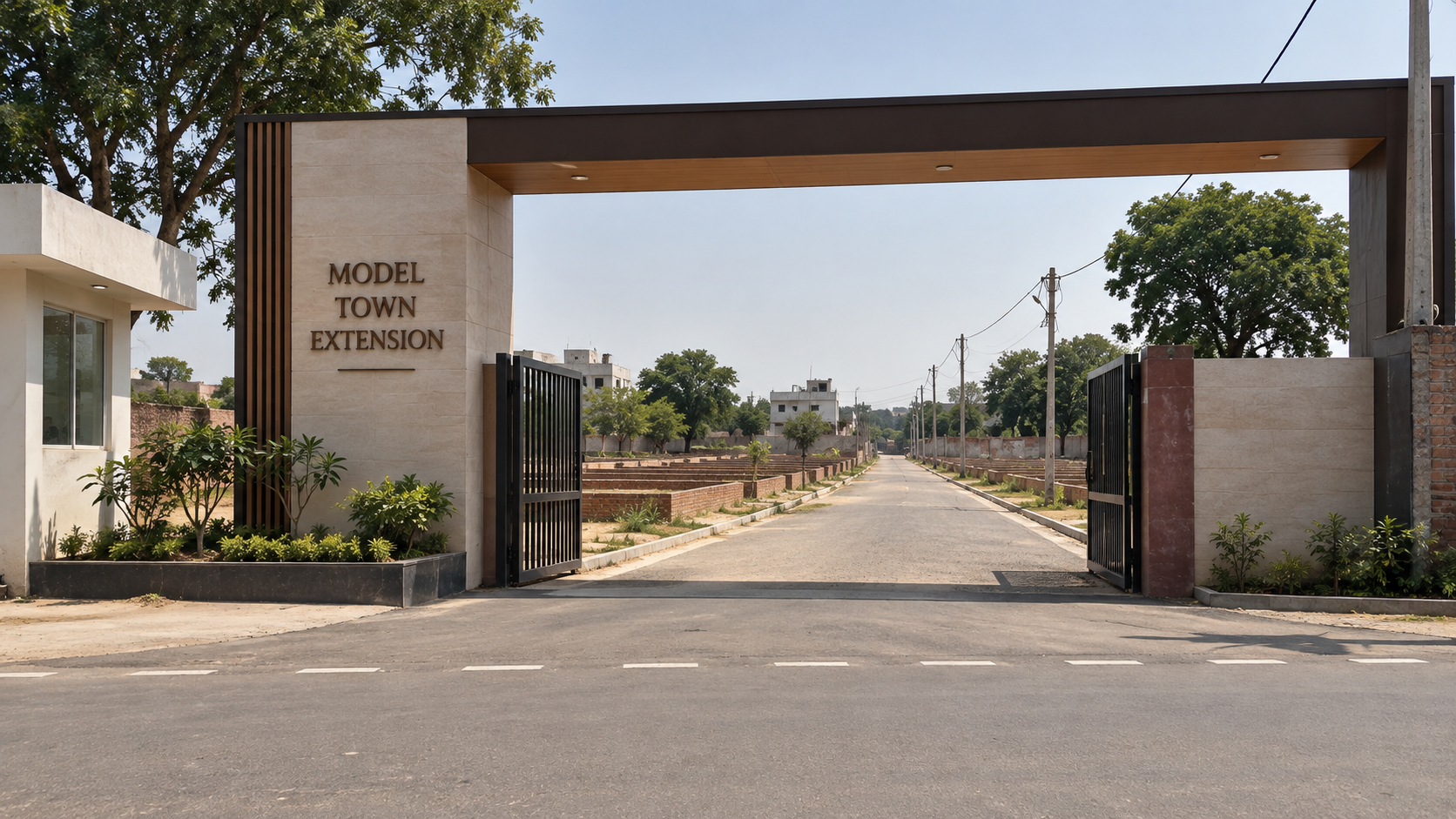 Model Town Extension Old Arya Nagar GT Road Ghaziabad GDA-approved gated residential plots with 30 ft roads, landscaped parks and commercial shops