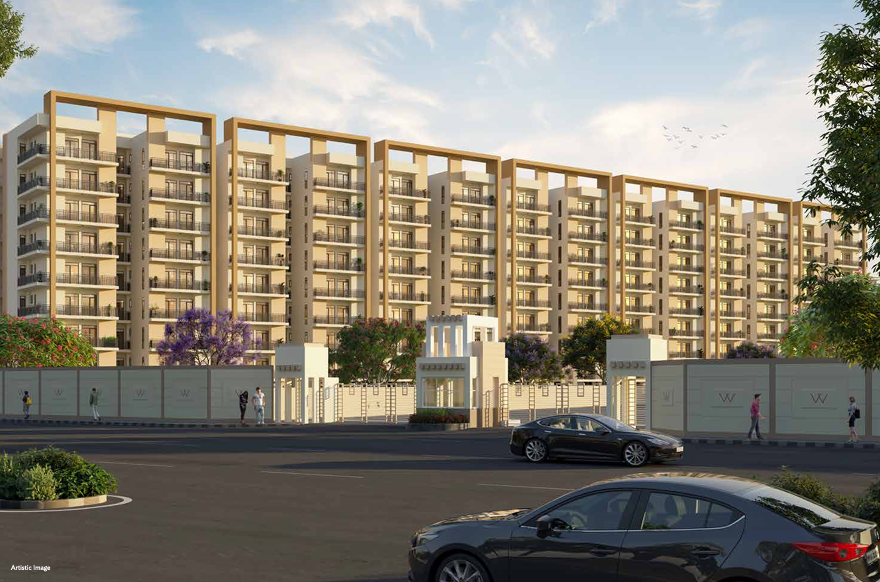Eligo by Wave City at Greenwood Enclave, Wave City, Ghaziabad featuring low-density G+9 towers, podium green living, landscaped courtyards and premium 3 BHK apartments.