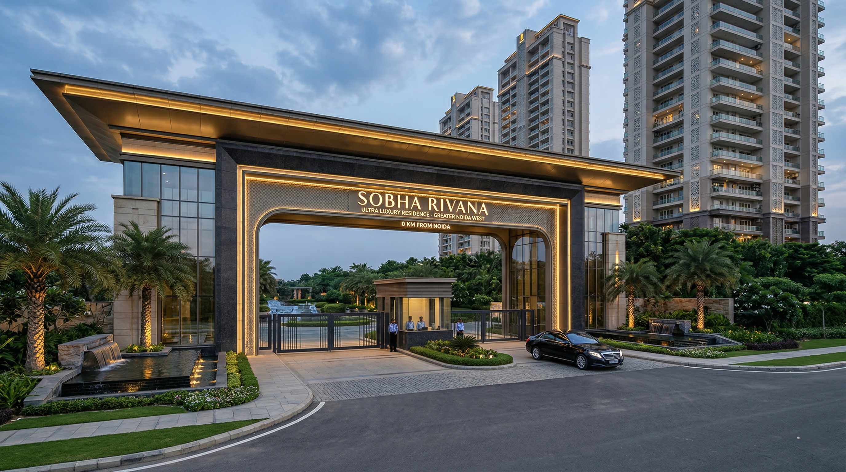 Sobha Rivana entrance and arrival view, Sector 1 Greater Noida West
