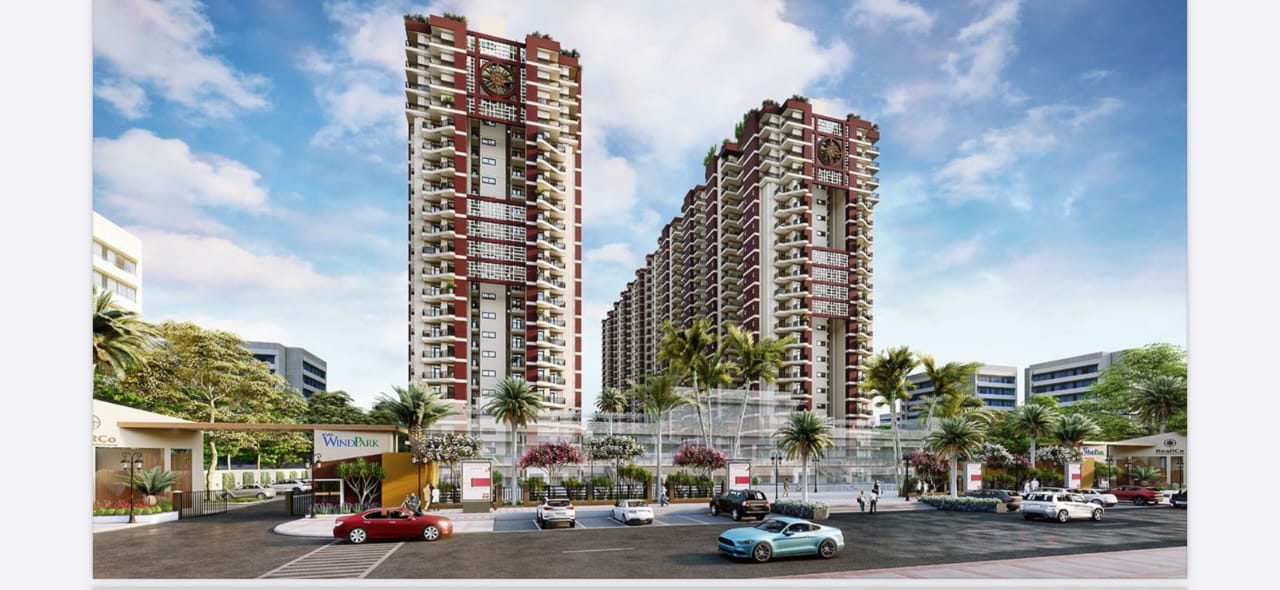 Modern high-rise towers of Vayu Windpark Rearco Select in Greater Noida West with landscaped open spaces